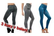 zľava Elastické jeansové legíny - 3 kusy v balení (modré, šedé a čierne) so skvelou zľavou 50% vrátane doručenia