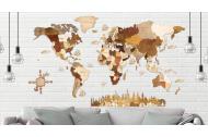 zľava Sen cestovateľov - veľká drevená mapa sveta na stenu
