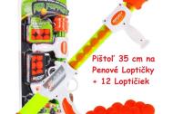 zľava - Nová - Detská mega pištoľ - 35cm na penové loptičky...